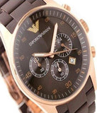Buy Shop Emporio Armani Sport Chronograph Brown Dial Brown Stainless Steel Watch For Men - AR5890 USA Online