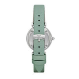 Buy Shop Emporio Armani Gianni T Bar Mother Of Pearl Blue Dial Blue Leather Strap Watch For Women - AR1959 USA Online
