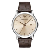 Buy Shop Emporio Armani Luigi Analog Bronze Dial Brown Leather Strap Watch For Men - AR11096 USA Online
