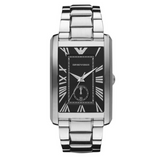 Buy Shop Emporio Armani Classic Analog Black Dial Silver Steel Strap Watch For Men - AR1608 USA Online