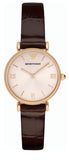 Buy Shop Emporio Armani Classic Quartz Pink Dial Brown Leather Strap Watch For Women - AR1911 USA Online