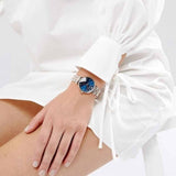 Buy Shop Emporio Armani Gianni T Bar Crystal Blue Dial Two Tone Steel Strap Watch For Women - AR11092 USA Online