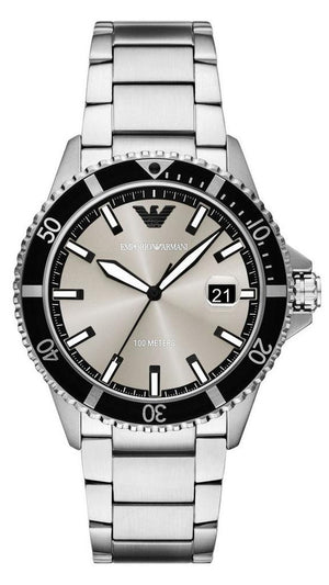 Buy Shop Emporio Armani World Explorer Silver Dial Silver Steel Strap Watch for Men - AR11683 USA Online