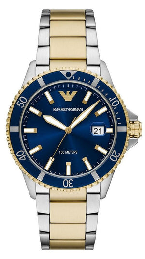 Buy Shop Emporio Armani World Explorer Blue Dial Two Tone Steel Strap Watch for Men - AR11682 USA Online