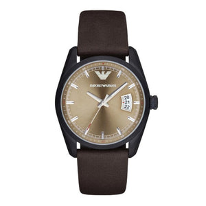 Buy Shop Emporio Armani Sportivo Chronograph Beige Dial Brown Leather Strap Watch For Men - AR6081 USA Online