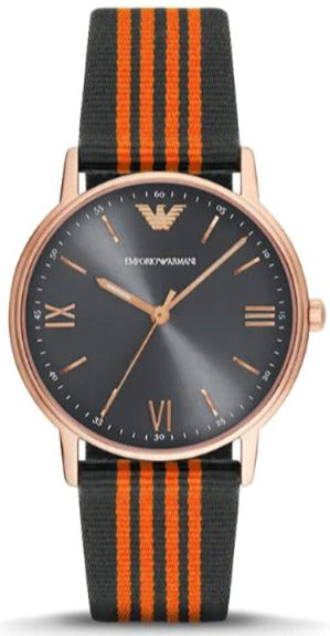 Buy Shop Emporio Armani Kappa Quartz Grey Dial Two Tone Nylon Strap Watch For Men - AR11014 USA Online