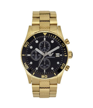 Buy Shop Emporio Armani Chronograph Black Dial Gold Steel Strap Watch For Men - AR5857 USA Online