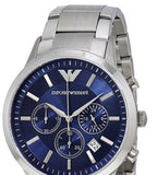Buy Shop Emporio Armani Renato Chronograph Blue Dial Silver Steel Strap Watch For Men - AR2448 USA Online