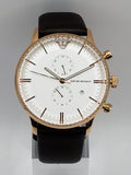 Emporio Armani Retro Quartz White Dial Brown Leather Strap Watch For Men - AR1936