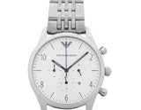 Buy Shop Emporio Armani Classic Chronograph Silver Dial Silver Steel Strap Watch For Men - AR1879 USA Online