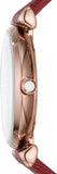 Buy Shop Emporio Armani Gianni T-Bar Analog Mother of Pearl Dial Red Leather Strap Watch For Women - AR11322 USA Online