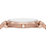 Buy Shop Emporio Armani Gianni T-Bar Crystals Silver Dial Rose Gold Steel Strap Watch For Women - AR11446 USA Online