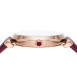 Buy Shop Emporio Armani Gianni T Bar Crystals Maroon Dial Maroon Leather Strap Watch for Women - AR11487 USA Online