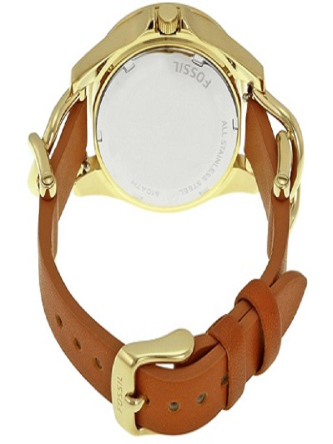 Buy Shop Fossil Riley Multifunction White Dial Orange Leather Strap Watch for Women - ES3723 USA Online