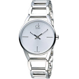 Buy Shop Calvin Klein Stately White Dial Silver Steel Strap Watch for Women - K3G23126 USA Online