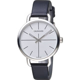 Buy Shop Calvin Klein Evan White Dial Black Leather Strap Watch for Women - K7B231CY USA Online