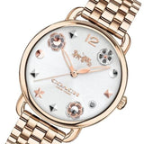 Coach Delancey White Dial Rose Gold Tone Stainless Steel Watch For Women - 14502811