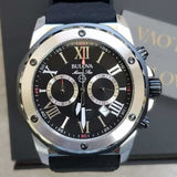 Buy Shop Bulova Marine Star Chronograph Black Dial Black Rubber Strap Watch for Men - 98B127 USA Online