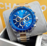 Buy Shop Michael Kors Layton Chronograph Blue Dial Two Tone Steel Strap Watch For Men - MK8825 USA Online