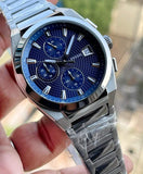 Buy Shop Fossil Everett Chronograph Blue Dial Silver Steel Strap Watch for Men - FS5795 USA Online