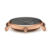 Buy Shop Daniel Wellington Classic Petite Melrose Black Dial Rose Gold Mesh Bracelet Watch For Women - DW00100217 USA Online