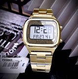 Buy Shop Fossil Retro Digital Gold Dial Gold Steel Strap Watch for Men - FS5843 USA Online