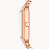 Buy Shop Fossil Raquel Three Hand Date White Dial Rose Gold Steel Strap Watch For Women - ES5271 USA Online