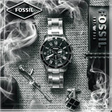 Buy Shop Fossil Grant Sport Chronograph Black Dial Silver Steel Strap Watch for Men - FS5236 USA Online
