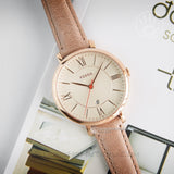 Buy Shop Fossil Jacqueline White Dial Brown Leather Strap Watch for Women - ES3487 USA Online