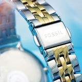Buy Shop Fossil Jacqueline Analog Moonphase Mother of Pearl White Dial Two Tone Steel Strap Watch for Women - ES5166 USA Online
