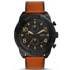 Buy Shop Fossil Bronson Black Dial Brown Leather Strap Watch for Men - FS5714 USA Online