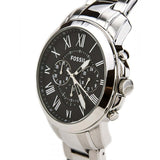 Buy Shop Fossil Grant Chronograph Black Dial Silver Steel Strap Watch for Men - FS4736 USA Online
