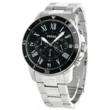 Buy Shop Fossil Grant Sport Chronograph Black Dial Silver Steel Strap Watch for Men - FS5236 USA Online