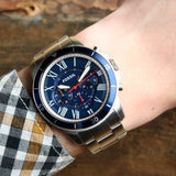 Buy Shop Fossil Grant Sport Chronograph Blue Dial Silver Steel Strap Watch for Men - FS5238 USA Online