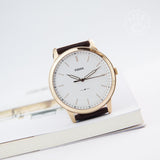 Buy Shop Fossil The Minimalist White Dial Brown Leather Strap Watch for Men - FS5397 USA Online