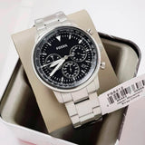 Buy Shop Fossil Goodwin Chronograph Black Dial Silver Steel Strap Watch for Men - FS5412 USA Online