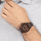 Buy Shop Fossil Townsman Automatic Skeleton Brown Dial Brown Leather Strap Watch for Men - ME3098 USA Online