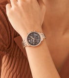 Buy Shop Fossil Neutra Chronograph Mother of Pearl Brown Dial Rose Gold Steel Strap Watch for Women - ES5218 USA Online