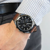 Buy Shop Fossil Everett Chronograph Grey Dial Brown Leather Strap Watch for Men - FS5799 USA Online