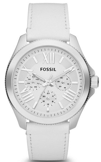 Buy Shop Fossil Cecile White Dial White Leather Strap Watch for Women - AM4484 USA Online