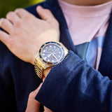 Buy Shop Fossil FB-03 Chronograph Black Dial Gold Steel Strap Watch for Men - FS5727 USA Online