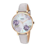 Buy Shop Fossil Jacqueline Mother of Pearl Dial Grey Leather Strap Watch for Women - ES4672 USA Online
