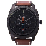 Buy Shop Fossil Machine Chronograph Black Dial Brown Leather Strap Watch for Men - FS5234 USA Online