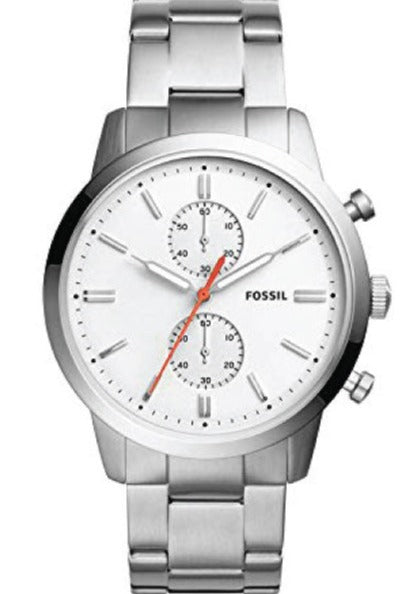 Buy Shop Fossil Townsman White Dial Silver Steel Strap Watch for Men - FS5346 USA Online