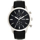 Fossil Townsman Multifunction Black Dial Black Leather Strap Watch for Men - FS5396