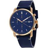 Buy Shop Fossil The Commuter Blue Dial Blue Leather Strap Watch for Men - FS5404 USA Online