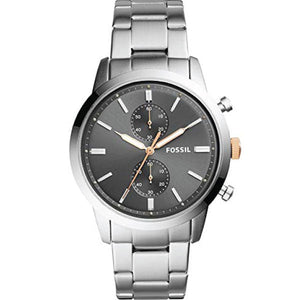 Buy Shop Fossil Townsman Chronograph Grey Dial Silver Steel Strap Watch for Men - FS5407 USA Online