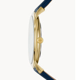 Buy Shop Fossil The Minimalist 3H Analog Blue Dial Blue Leather Strap Watch for Men - FS5789 USA Online