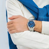 Buy Shop Fossil Everett Chronograph Blue Dial Silver Steel Strap Watch for Men - FS5795 USA Online