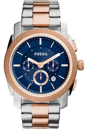 Buy Shop Fossil Machine Blue Dial Two Tone Steel Strap Watch for Men - FS5037 USA Online
